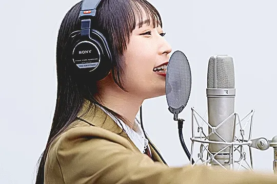 dambara ruru singing a longer note, raising her hand in emphasis as she does so