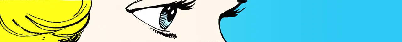 tara markov in new teen titans, her side profile is shown and her eyes look innocent against a light blue background