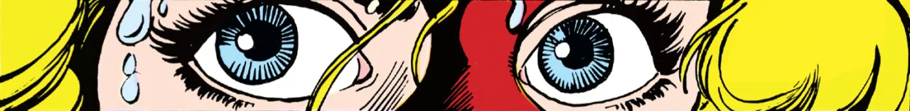 tara markov in new teen titans, she's looking to the side with sweat dripping down her face, she looks panicked